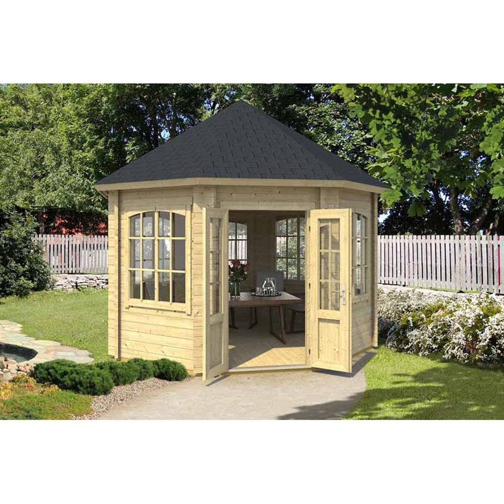 Lasita Maja Ltd Jamaica-Log Cabin, Garden Room, Home Office - L389.4xW389.4xH345.4 cm in Natural