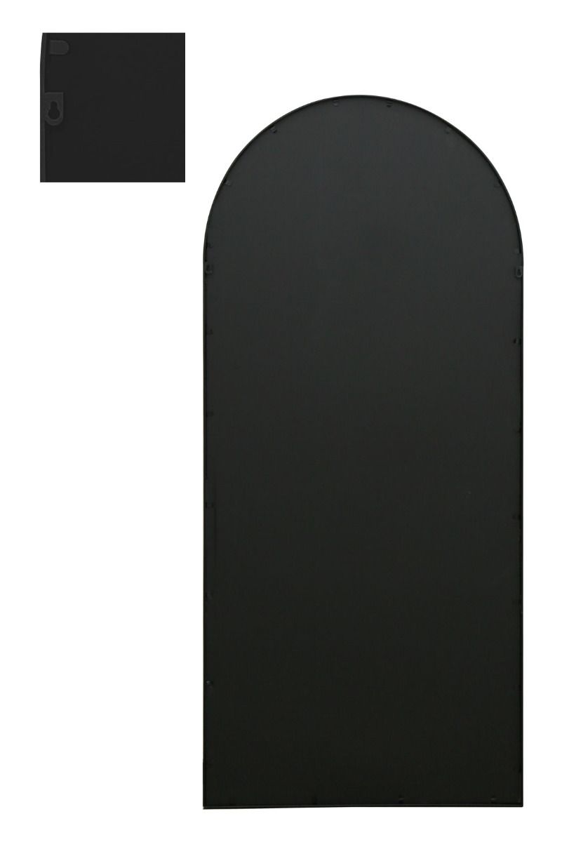 MirrorOutlet Black Framed Arched Leaner Garden Wall Mirror 75" X 33" (190 X 85CM) 3