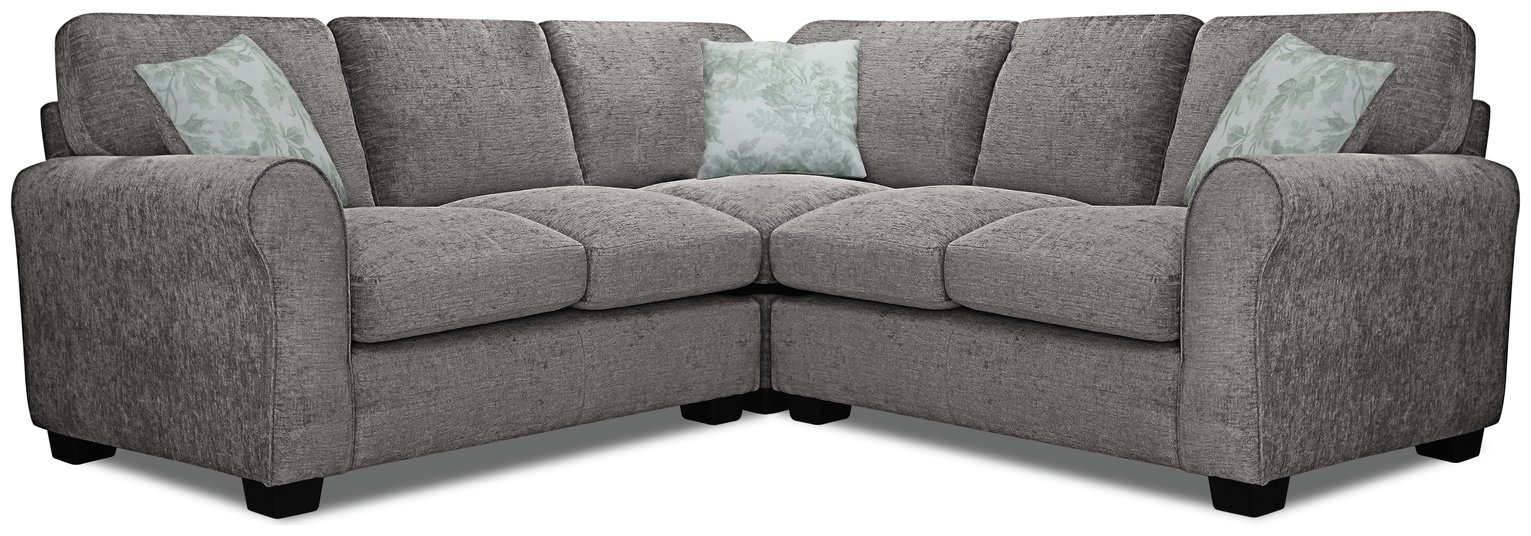 Argos Home Tammy Corner Fabric Sofa - Charcoal