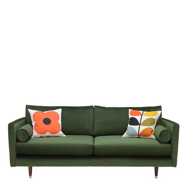 Orla Kiely Mimosa Medium Sofa Plain Velvet  - Barker & Stonehouse
