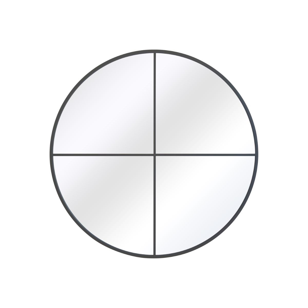 MirrorOutlet Black XL Circular Window Metal Wall & Leaner Mirror (180 x 180CM) 5