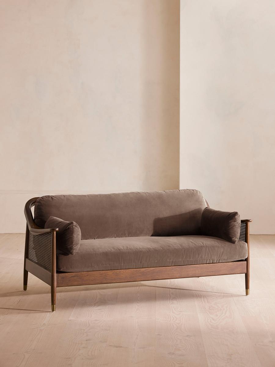 Atlanta Three Seater Sofa, Velvet, Taupe