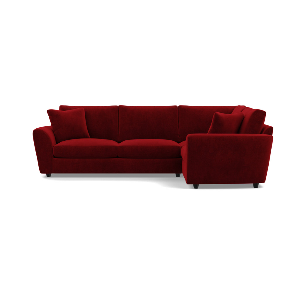 Heal's Snooze Right Hand Facing Corner Sofa Smart Luxe Velvet Mulberry Black