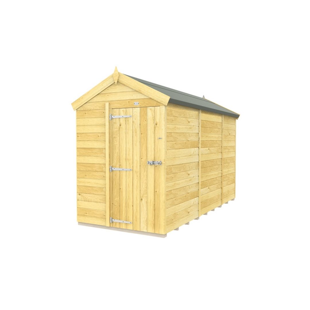 Buttercup Farm 5 x 11 Feet Apex Shed - Single Door W/O Window - L329 x W147 x H217 cm in Brown