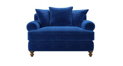 Teddy Loveseat Sofabed in Cobalt Smart Velvet - sofa.com