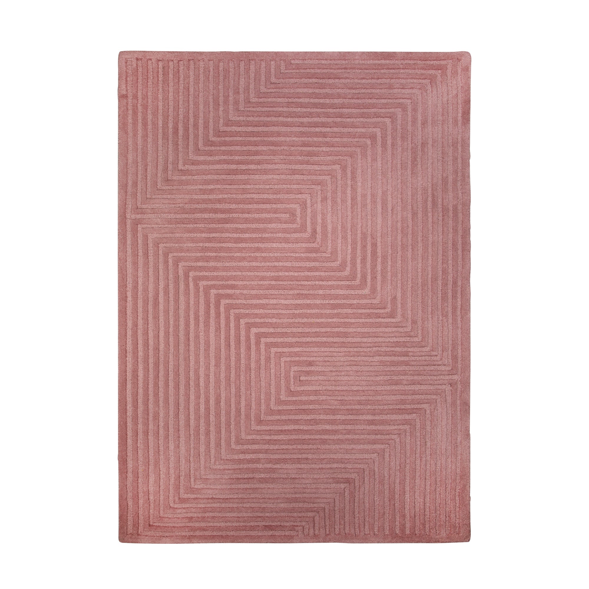 Maze Wool Rug Pink