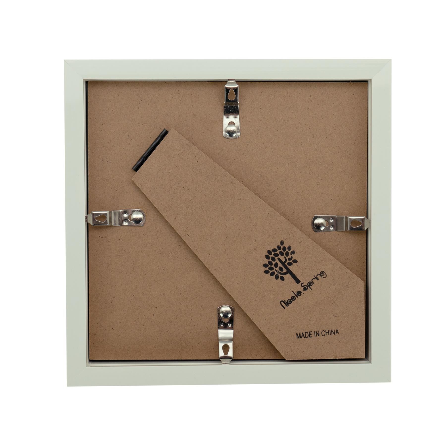 Nicola Spring 3D Box Photo Frames - 6 x 6" with 4 x 4" Mount - Ivory Mount - Pack of 2 in White 5