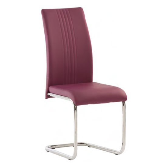 Monaco PU Leather Dining Chair In Purple