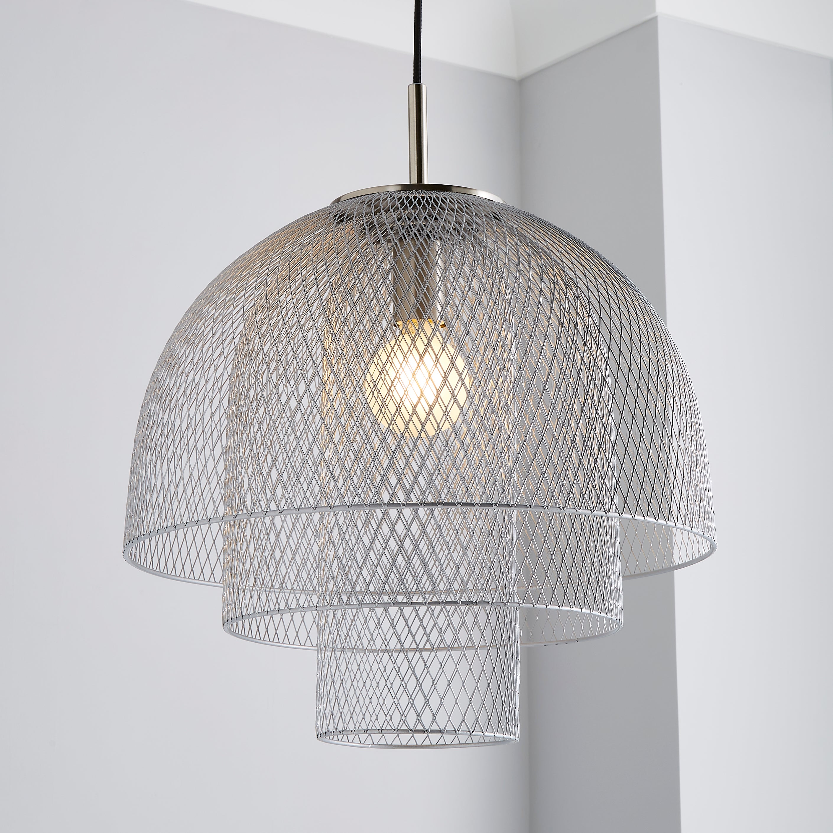 Tori 1 Light Pendant Fitting Silver