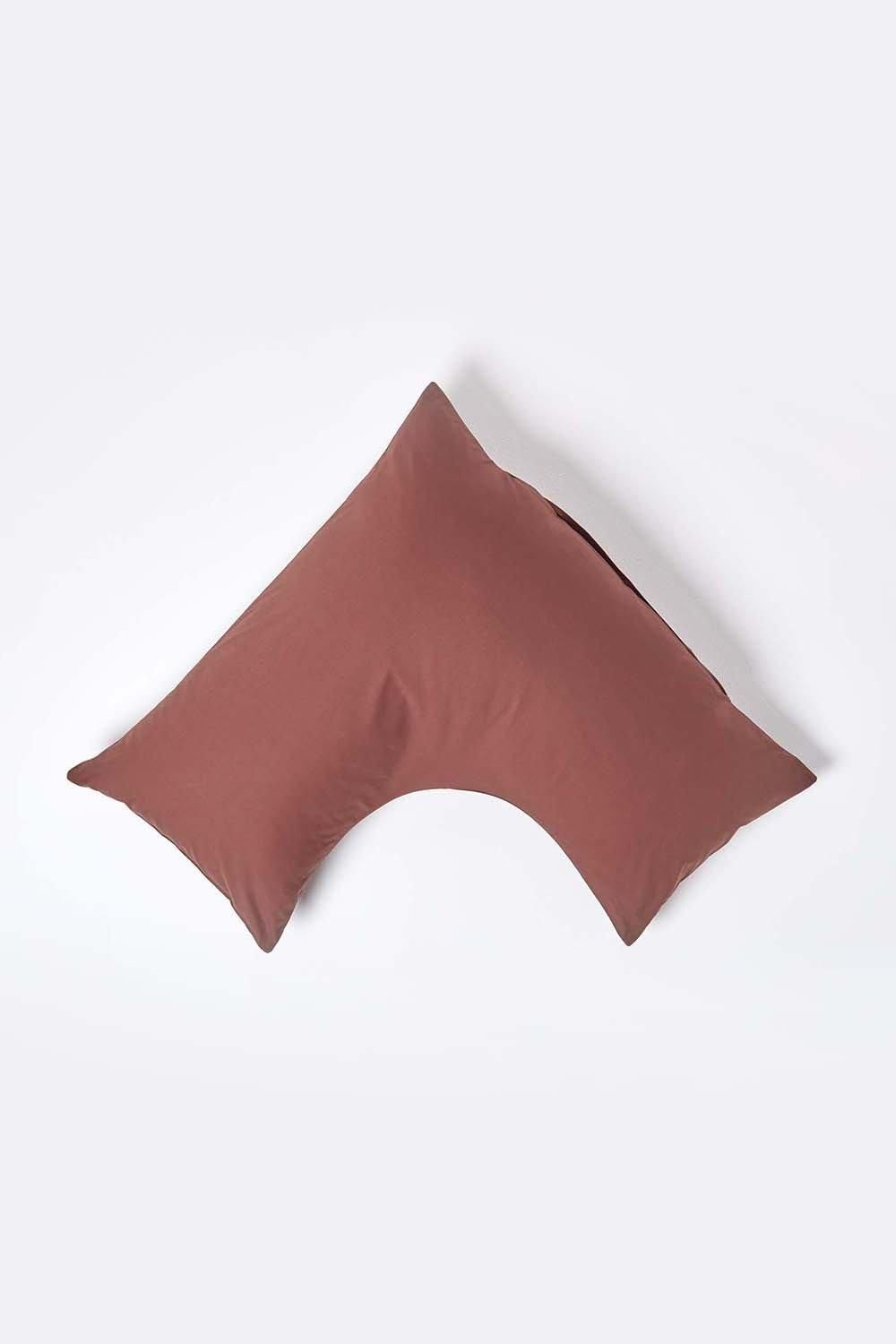 Homescapes Egyptian Cotton V Shaped Pillowcase 200 TC in Brown