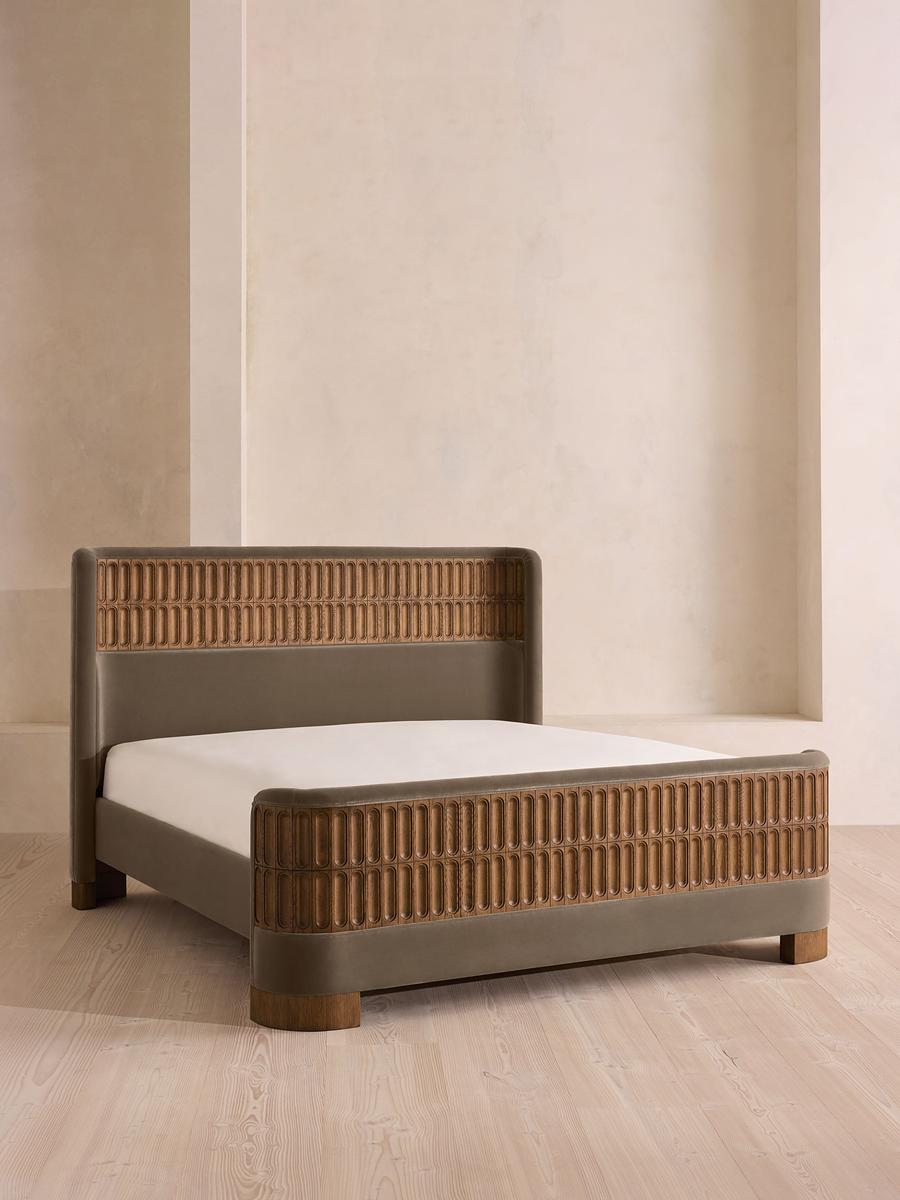 Devon Bed, Super king, Velvet, Taupe