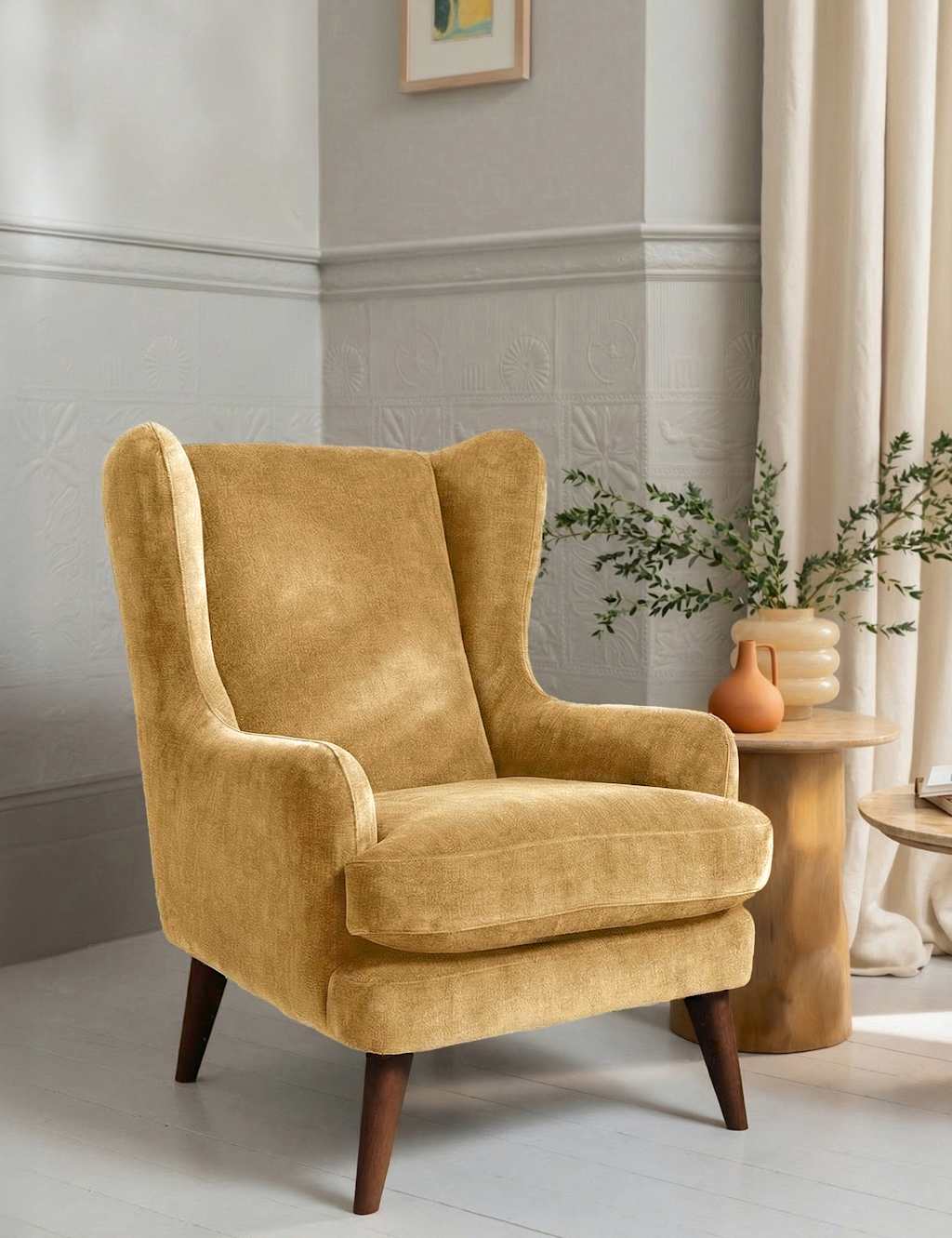 BARKER AND STONEHOUSE Sven Chenille Armchair Golden Rose