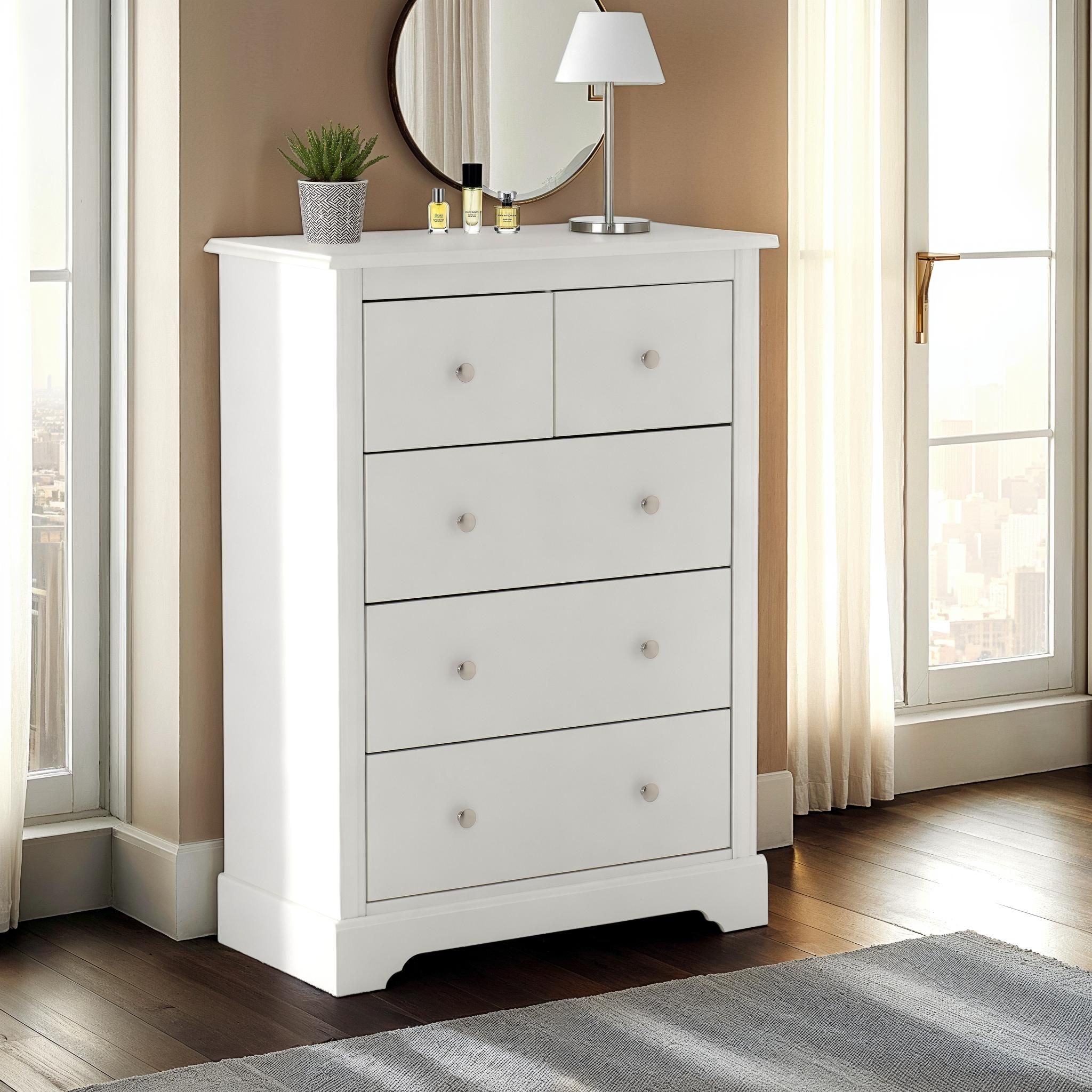 Seconique Stratford 3+2 Drawer Chest in White
