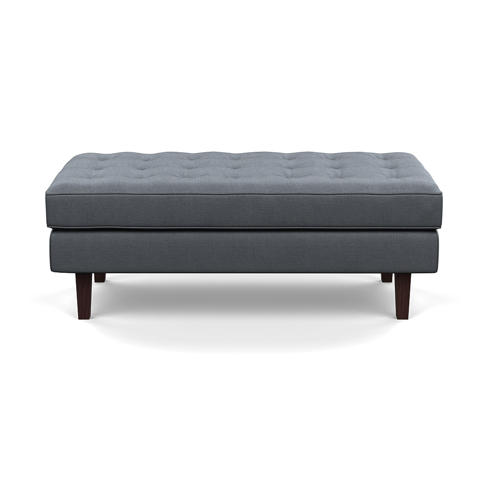 Heal's Hepburn Ottoman Siena Cotton Shale Grey Wenge