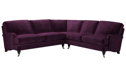 Bluebell Asym. Crn: LHF 2.5 Seat w RHF 2 Seat in Plum Smart Velvet - sofa.com