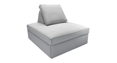 Harry Large Pouffe with bolster cushion in Pumice House Plain Weave - sofa.com