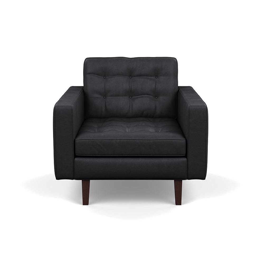 Heal's Hepburn Armchair Liena Leather Black 622 Black