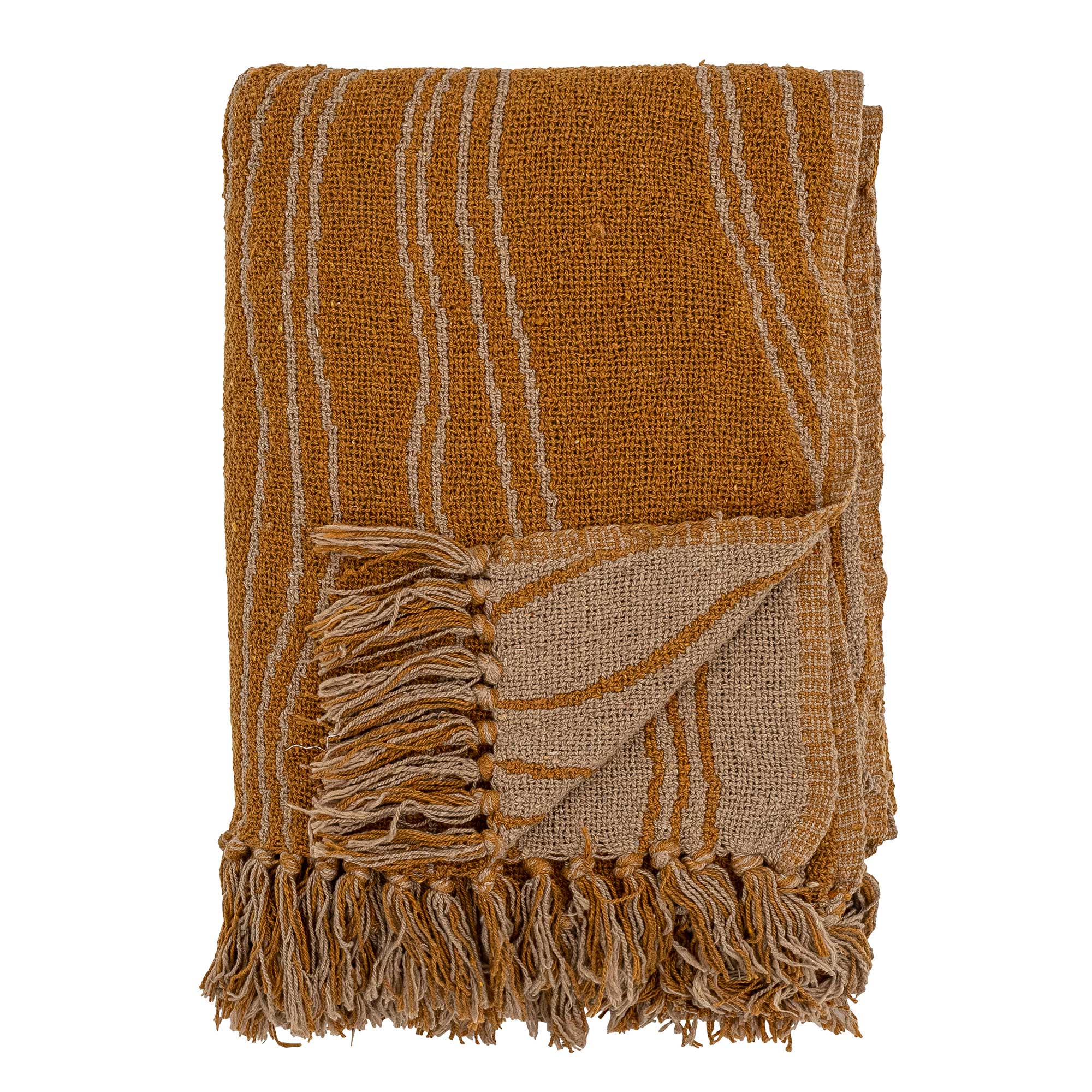 Mustard Throw Blanket, Yellow Cotton Blend | Barker & Stonehouse