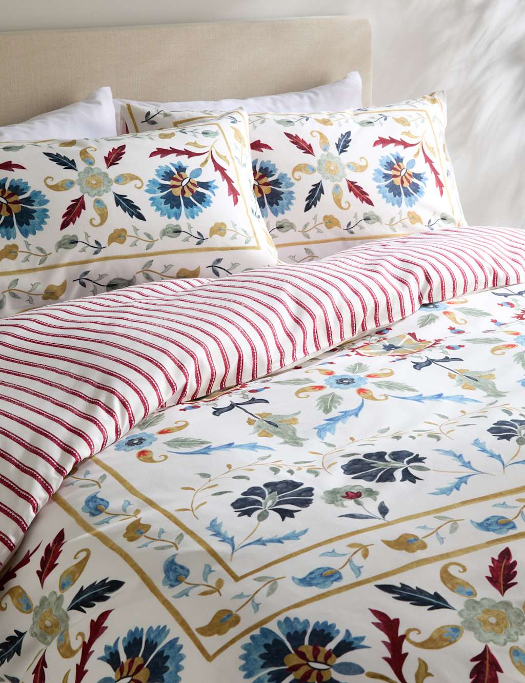 M&S Pure Cotton Suzani Bedding Set Multi