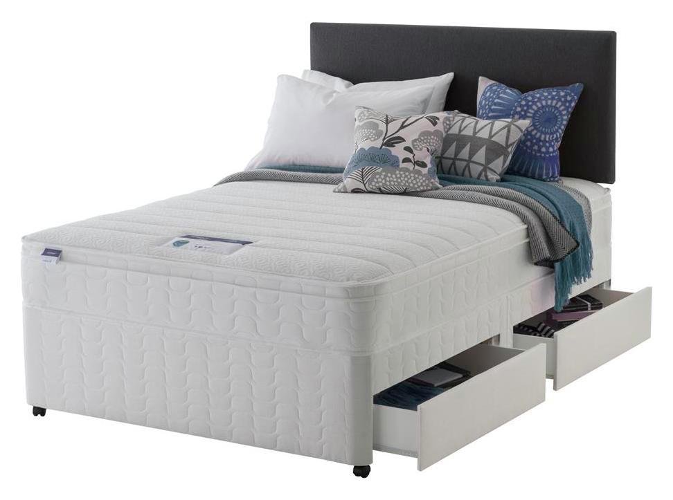 Silentnight Travis Miracoil Cushiontop 4 Drw Divan - Double