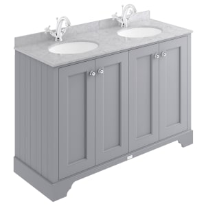 Bayswater Victrion Plummett Grey Traditional Freestanding Vanity Unit & Grey Marble Top Basin - 1200mm