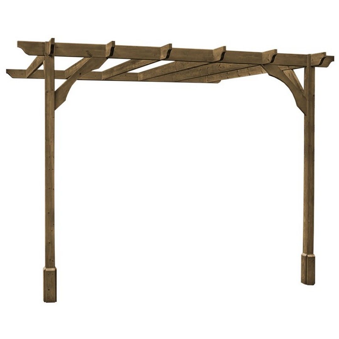 Rutland County Garden Furniture Ltd Wall Mounted Premium Pergola, Wood, L180 x W480 x H270 cm, Light Green in Brown