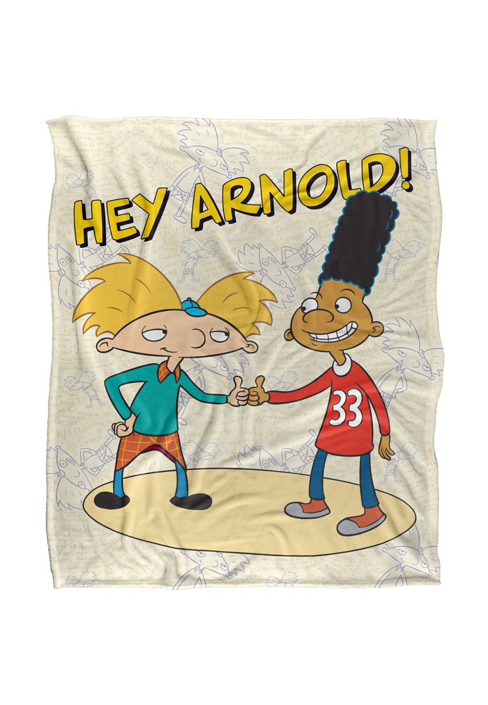 Hey Arnold Arnold & Gerald Silky Touch Super Soft Throw Blanket 152 X 127 cm in White