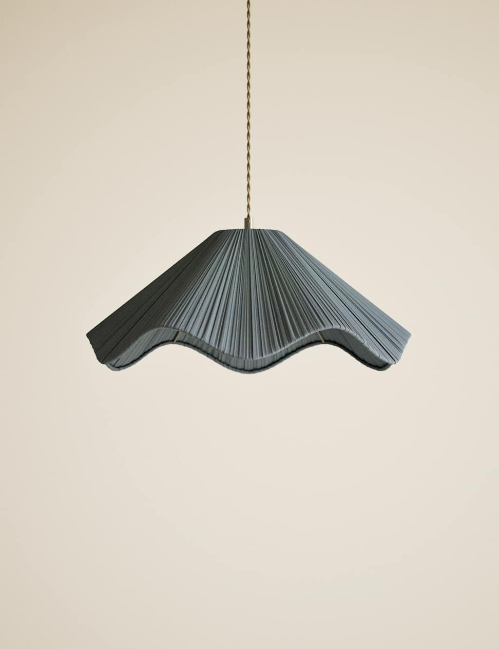 M&S Wave Pleated Easy Fit Ceiling Lamp Shade Blue