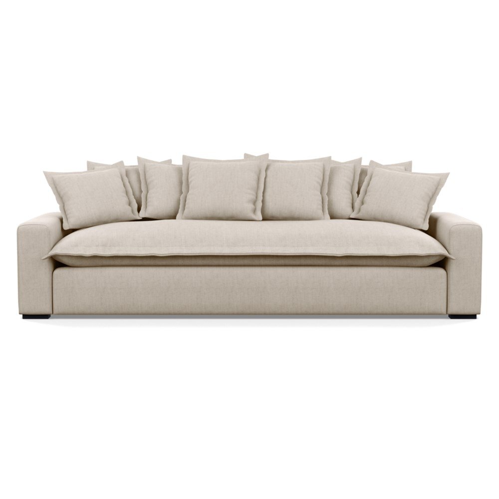 Heal's Brompton 5 Seater Sofa Broad Weave Putty Black Feet