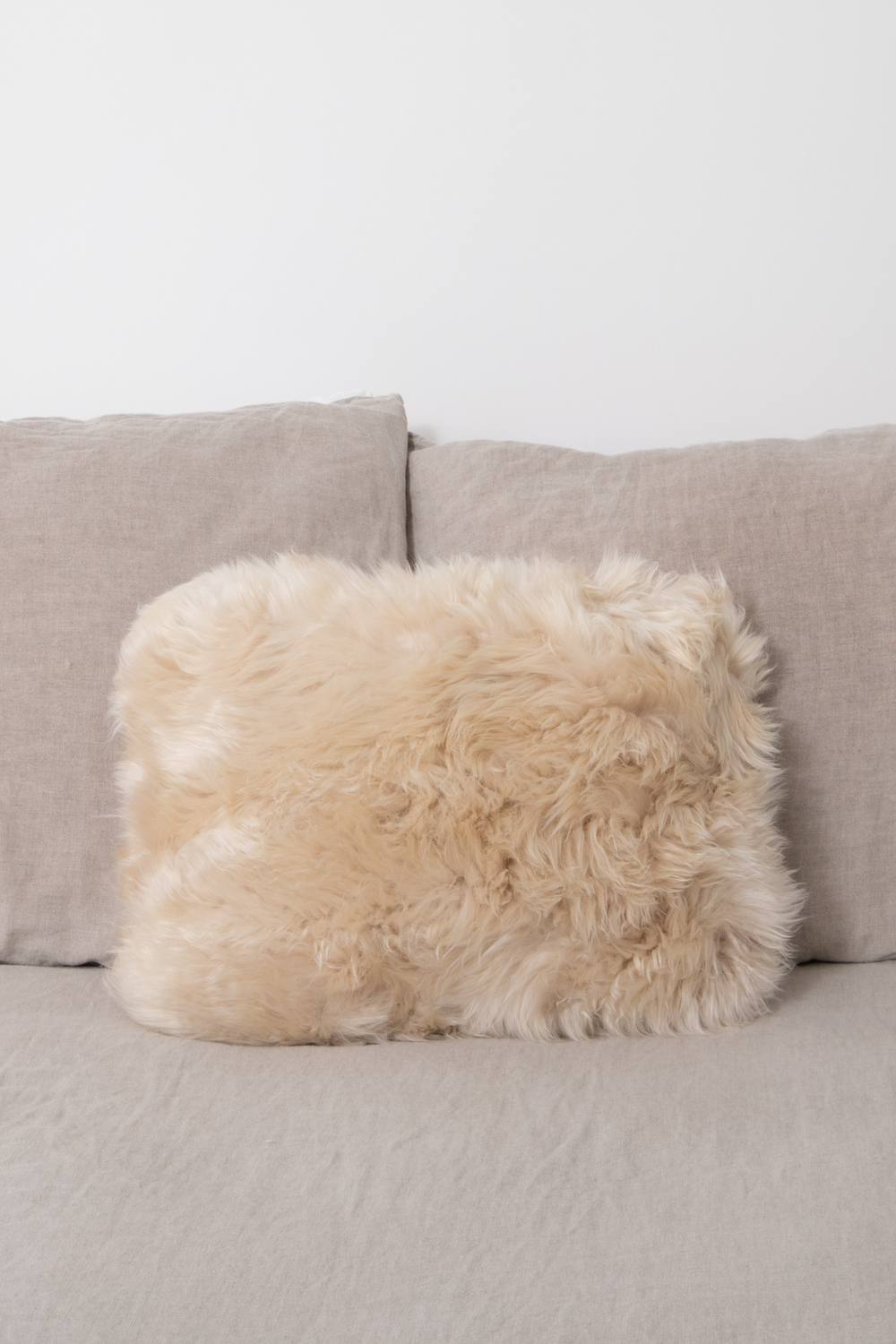 Native Natural Double Sided Beige Sheepskin Cushion 30x50cm