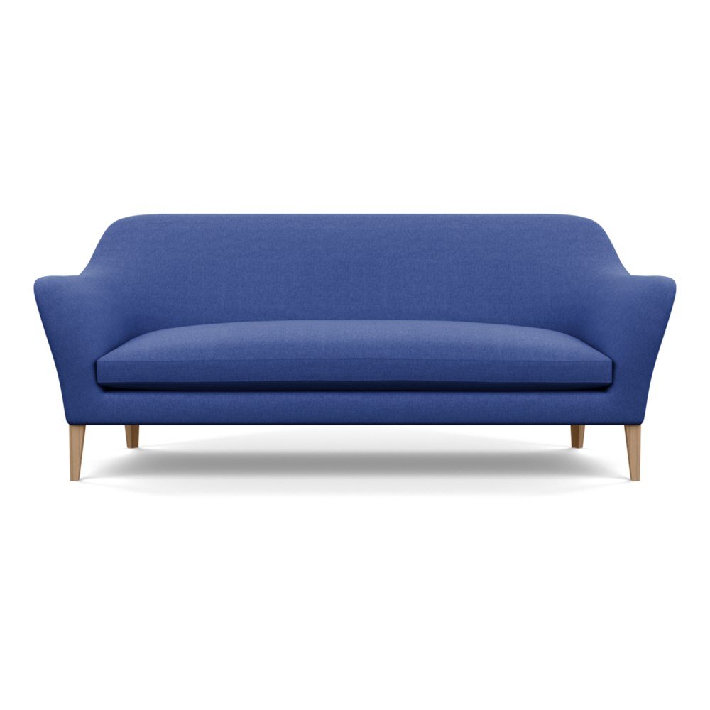 Heal's Wallis 4 Seater Sofa Brushed Cotton Cobalt Tinted Ash Feet