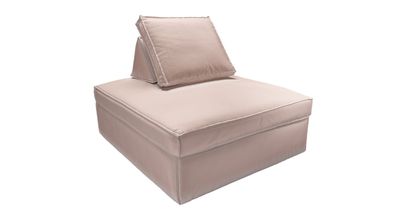 Harry Large Pouffe with bolster cushion in Orchid Cotton Matt Velvet - sofa.com