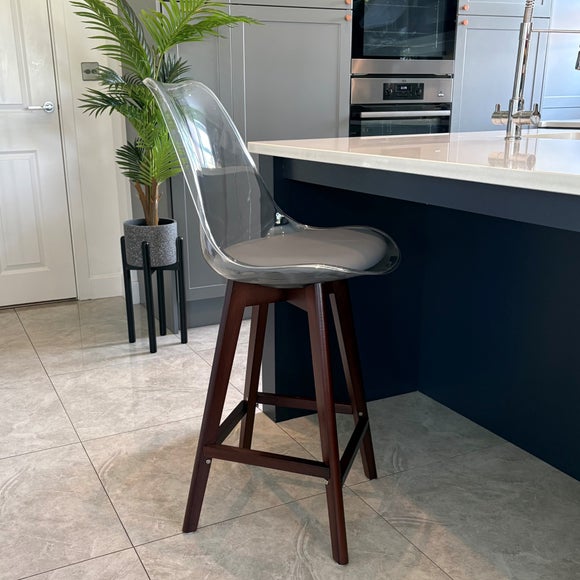 Fusion Living Soho Clear Plastic Bar Stool