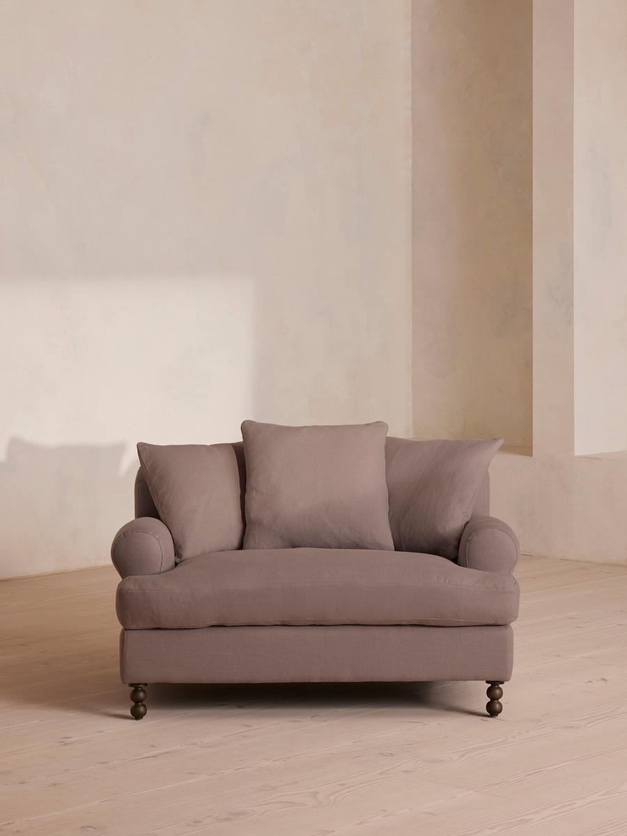 Audrey Loveseat, Linen, Mushroom