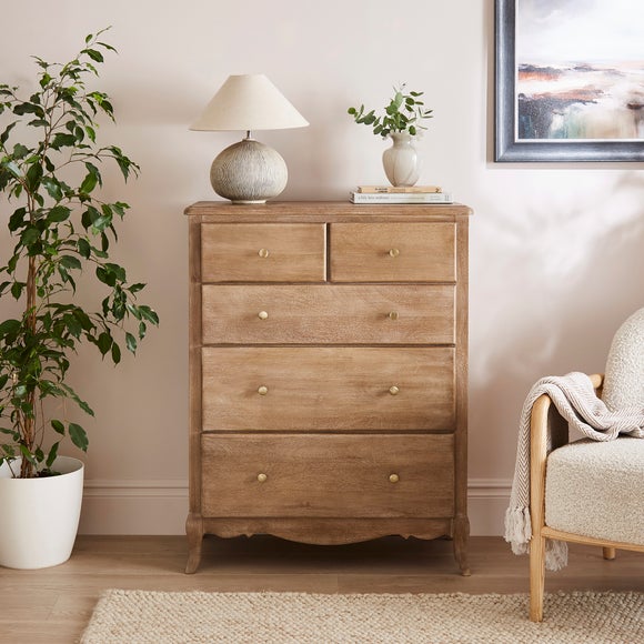 Giselle 5 Drawer Chest, Mango Wood