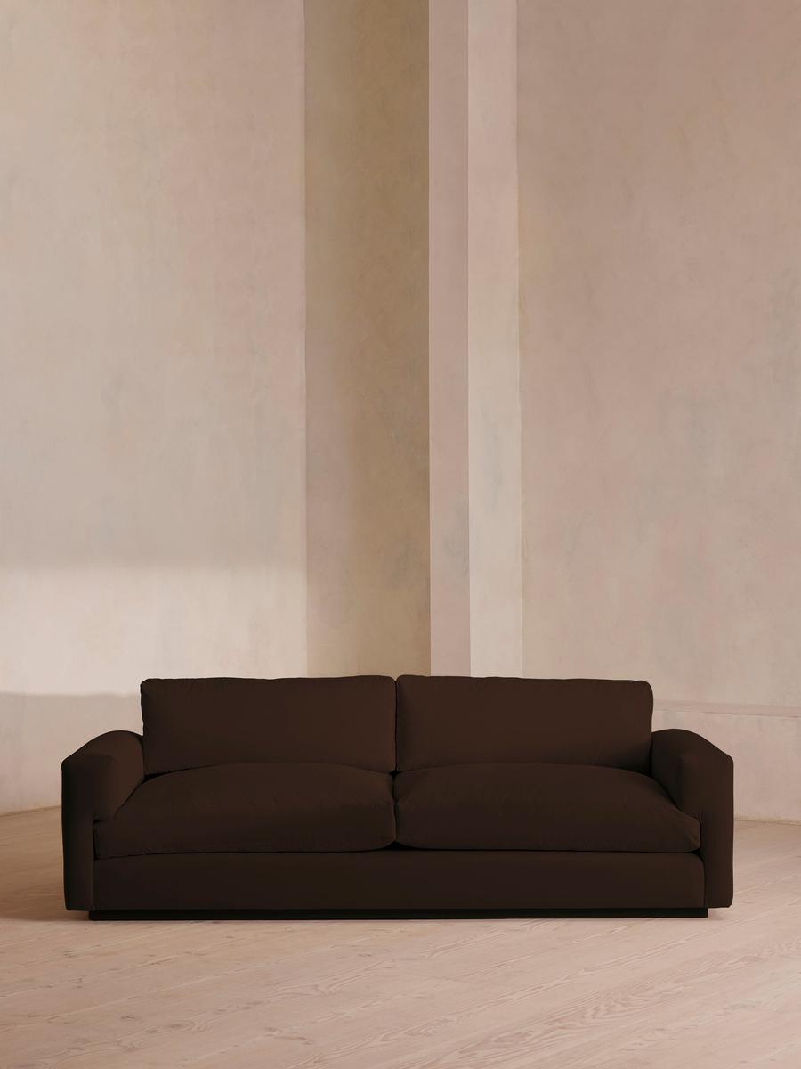 Mossley Three Seater Sofa, Velvet, Chocolate Brown