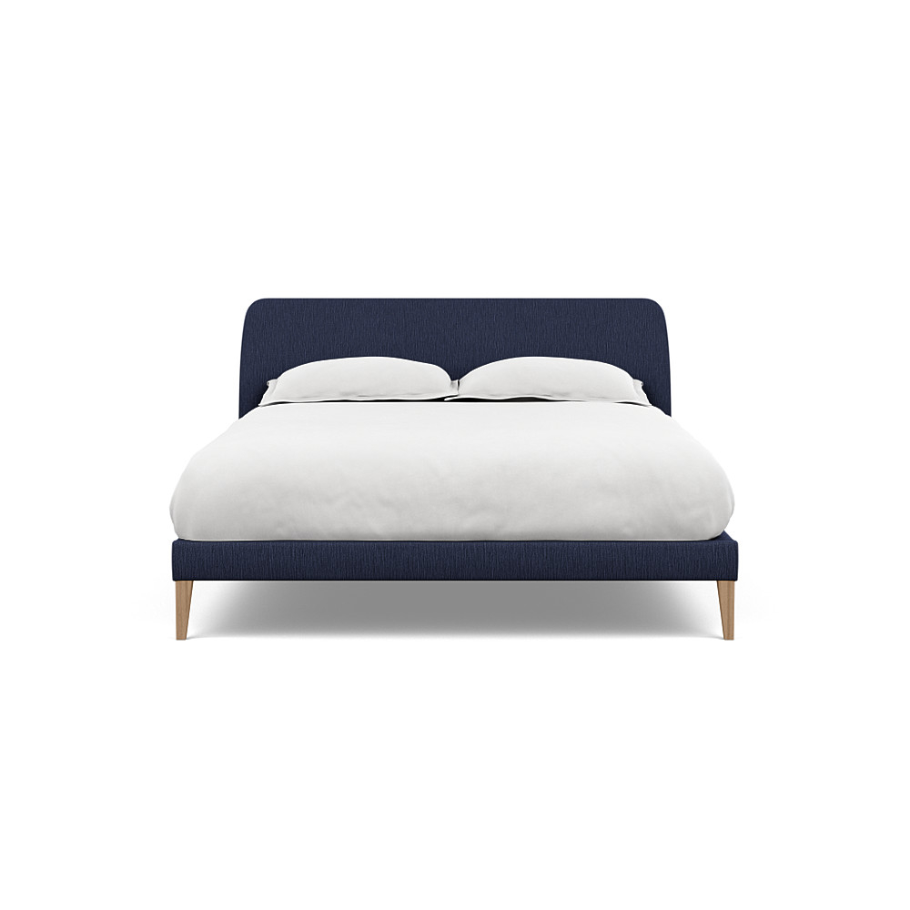Heal's Wallis Bedstead King Smart Linen Mix Navy Natural Feet