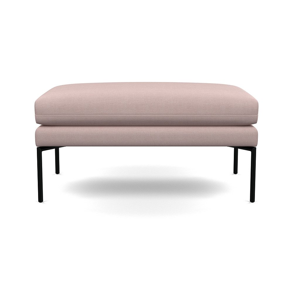 Heal's Matera Large Ottoman Siena Cotton Dusky Pink Black Feet