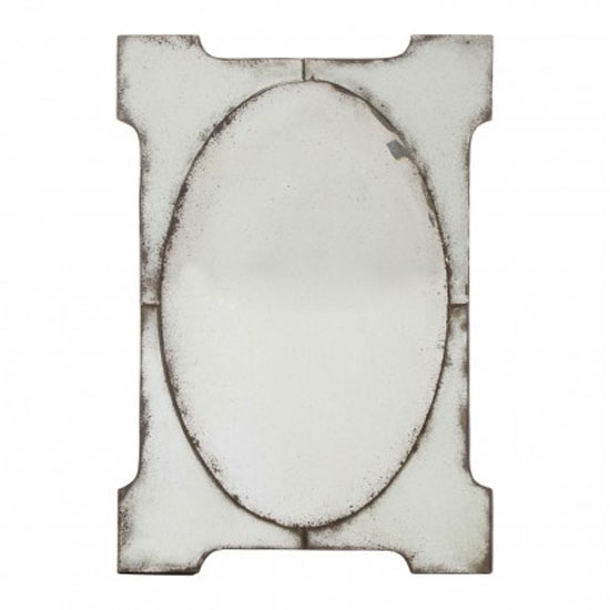 Raze Cut Out Corners Wall Bedroom Mirror In Antique Silver Frame