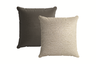 60x60cm Textured Boucle Scatter Cushion in Alpaca with Elephant Cotton Matt Velvet reverse - sofa.com