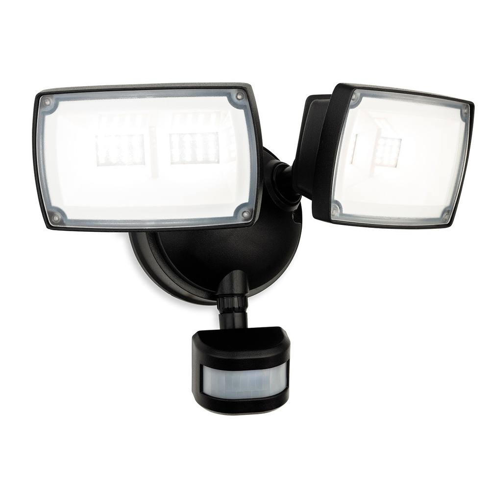 Netlighting Reflex LED Security 2 Light Wall with PIR Black IP54