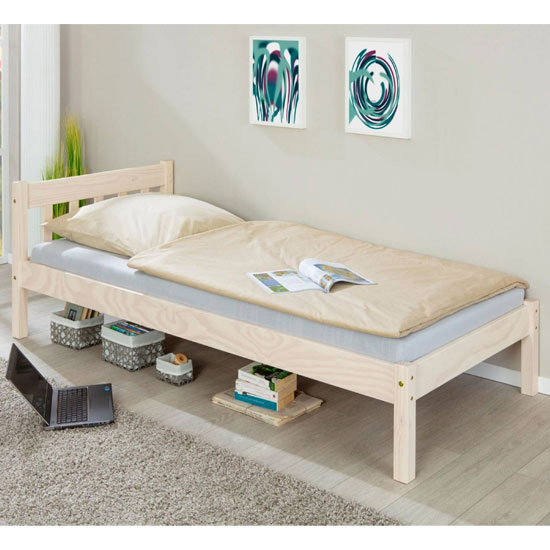 Vilmar Wooden Single Bed In Milky