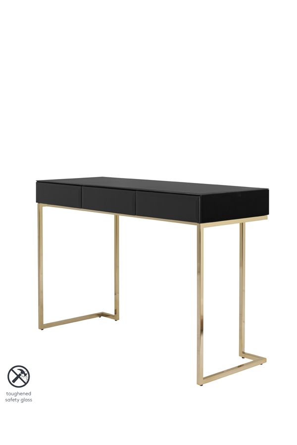 Lorenzo Toughened Black Glass Console Table