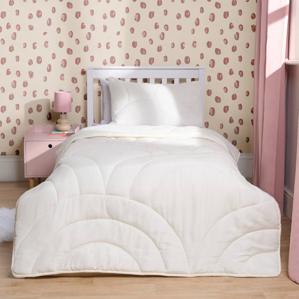 OHS Quilted Arches Coverless 7.5 TOG Duvet Bedding Set in Cream