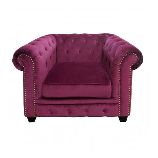 Trento Velvet Armchair In Pink