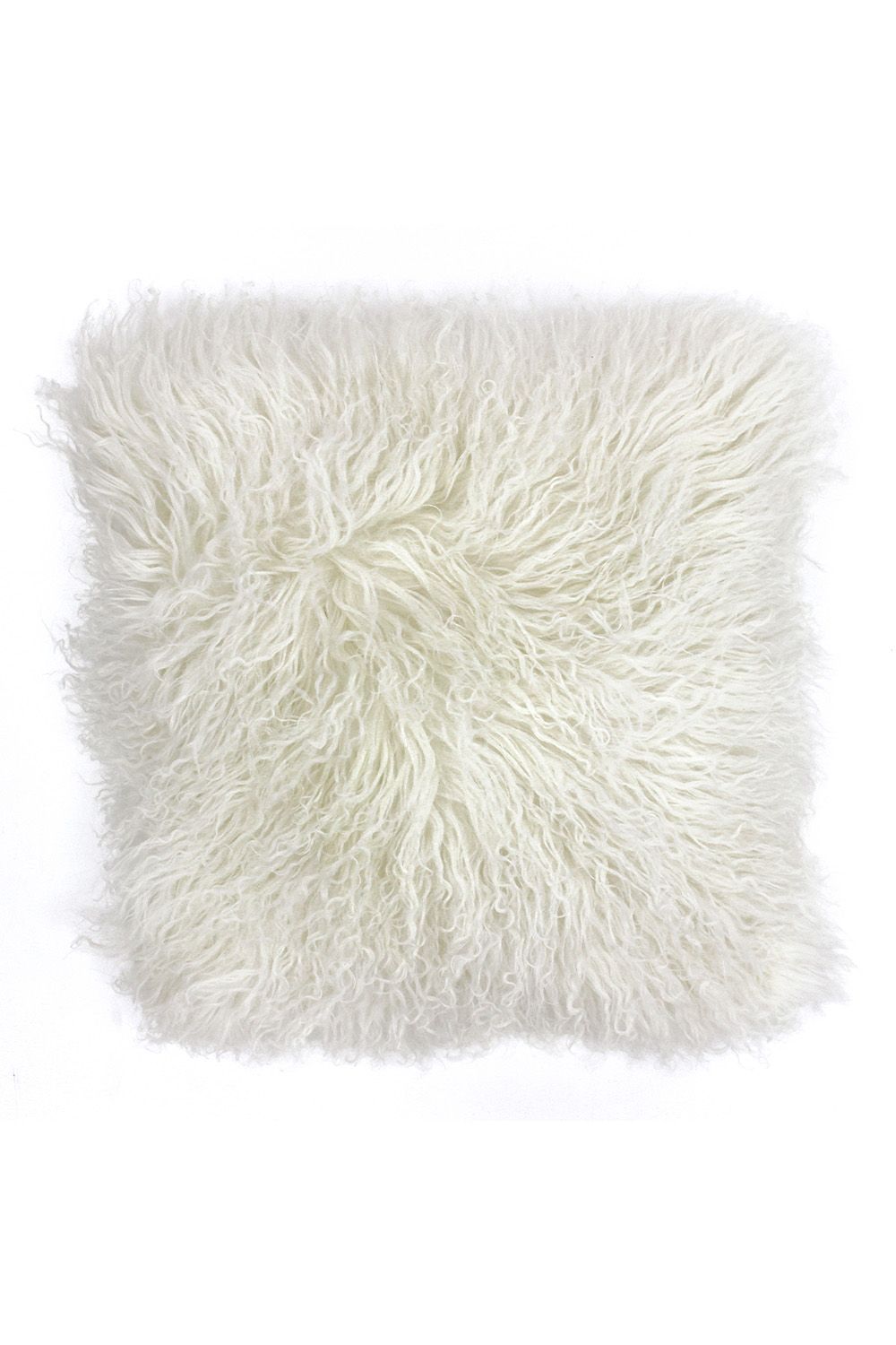 Paoletti Mongolian Natural Sheepskin Cushion in White