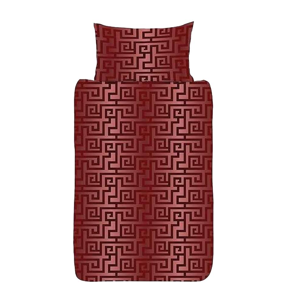 K Collection Athena Reversible Duvet Set in Light Red