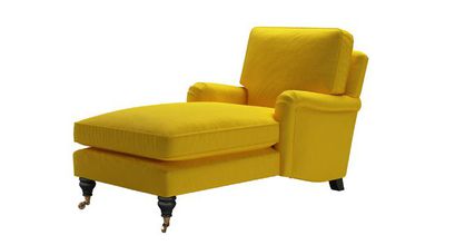 Bluebell Chaise Armchair in Canary Cotton Matt Velvet - sofa.com