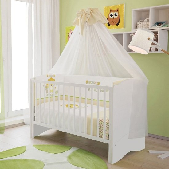 Corfu Wooden Childrens Cot Bed In White