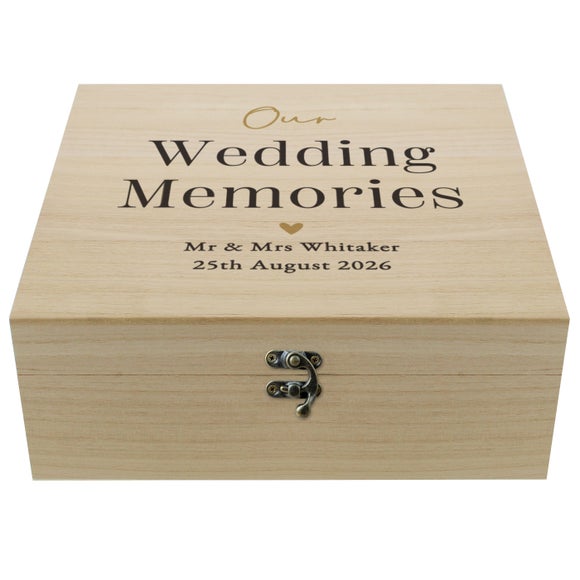 Personalised Wedding Memories Wooden Keepsake Box 3